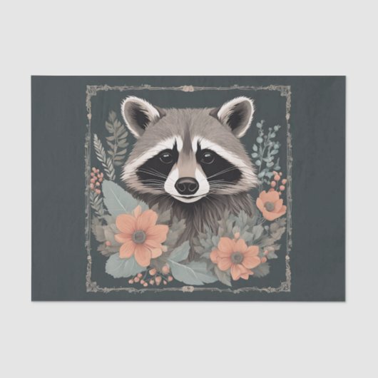 Cottagecore Raccoon Decoupage Tissuepapier (Voorkant)