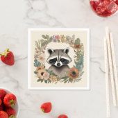 Cottagecore Raccoon Sierkussen Servet (Insitu)