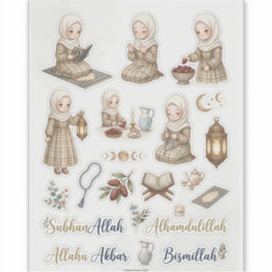 Cottagecore Ramadan Sticker Set Moslim Planner