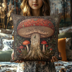 Cottagecore Red Spotted Mushroom Rustic Festival Kussen