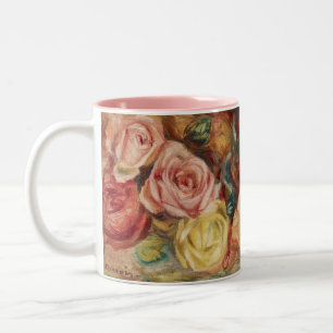Cottagecore Renoir Bloemend Landschap Vintage Kuns Tweekleurige Koffiemok