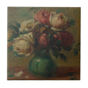 Cottagecore Renoir Bloemige Vintage Roos Kunst Tegeltje