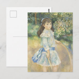 Cottagecore Renoir Meisje Tuin Vintage Schilderij Briefkaart
