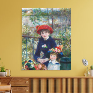 Cottagecore Renoir Zusters Tuin Landschap Canvas Afdruk