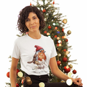 Cottagecore Robin Kerstmode T-shirt