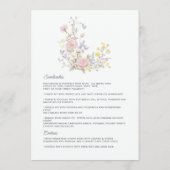 Cottagecore Romantische Tuin Trouwdag Menu (Achterkant)