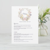 Cottagecore Romantische Tuin Trouwdag Menu (Staand voorkant)
