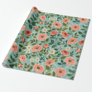Cottagecore Roze Bloemencadeau Cadeaupapier