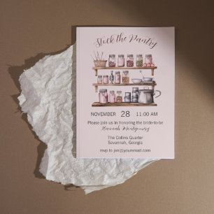 Cottagecore Roze Keuken Bruidsdouche Uitnodiging