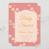 Cottagecore Roze Roos Bloemstuk  Kaart (Voorkant / Achterkant)