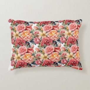 Cottagecore Roze Rozen Accent Kussen