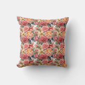 Cottagecore Roze Rozen Kussen (Voorkant)