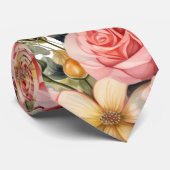 Cottagecore Roze Rozen Stropdas (Opgerold)