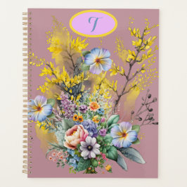 Cottagecore Roze Waterverf Spring Flowers Planner