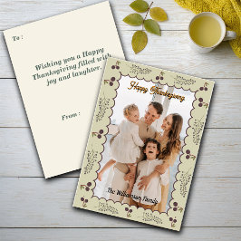 Cottagecore Rustic Vibes Thanksgiving Personaliser Feestdagenkaart