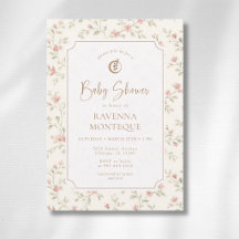 Cottagecore Salie Blozen Goud Baby Shower