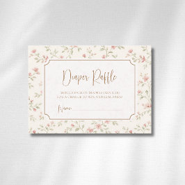 Cottagecore Salie Blush Bloemen Gouden Luierloteri Informatiekaartje