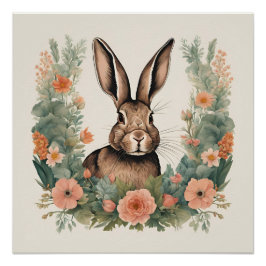 Cottagecore Schattige konijn Perfect Poster