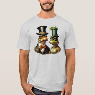  Cottagecore Schattige Victoriaans kikkerpaar Art T-shirt