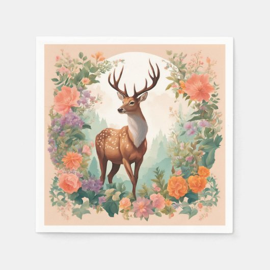 Cottagecore Schattigee herten Servet (Voorkant)