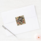 Cottagecore Schattigee wasbeer Vierkante Sticker (Envelop)