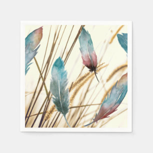 Cottagecore Shabby Chic Teal Roze Veer Bloemmotief Servet
