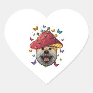 Cottagecore Shiba Inu Esthetische Paddestoel Schat Hart Sticker