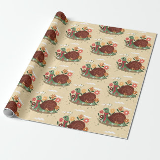 cottagecore slak natuur bloem tuin cadeaupapier