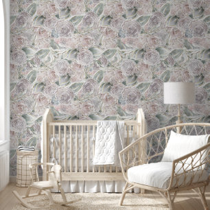 Cottagecore Soft Pastel Baby kwekerij Behang