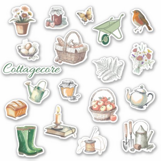 Cottagecore Stickers | Tijdschrift Stickers (Voorkant)