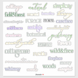 Cottagecore Stickers Woorden voor Junk Journals