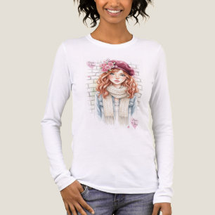 Cottagecore stijl roos bloemenmeisje grafische T-s Tri-Blend Shirt