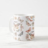 Cottagecore Style Butterflies Moths Koffiemok (Voorkant links)