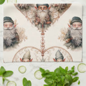 Cottagecore Tuinkabouter Vintage Waterverf Theedoek (Gevouwen)