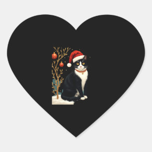 Cottagecore Tuxedo Kat Grappig Kerstmis Aesthetic  Hart Sticker