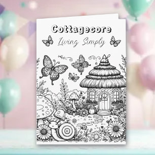 Cottagecore Villa en vlinders Kleur mij Kaart
