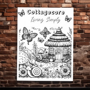 Cottagecore Villa en vlinders   Kleur mij Poster