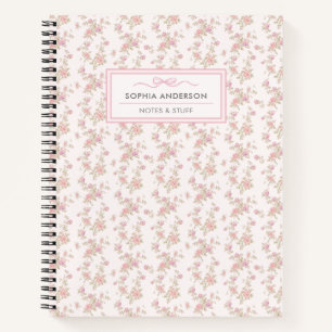 Cottagecore Vintage Bloemige Gepersonaliseerde Spi Notitieboek