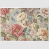 Cottagecore Vintage Rozen Bloemendecoupage Tissuepapier (Voorkant)