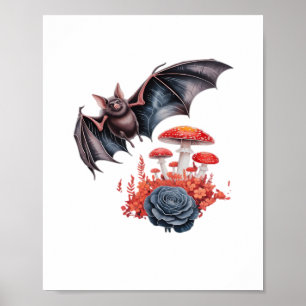 Cottagecore Vlinders Vleermuizen Paddenstoel Gobli Poster