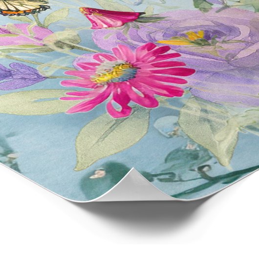 Cottagecore Vlindertuin Poster (Hoek)