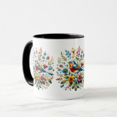 Cottagecore Vogels en bloemen Mok (Voorkant links)