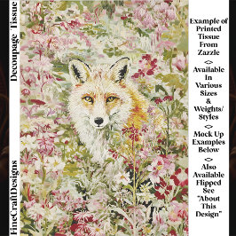 Cottagecore Vos, Wilde Bloemenwei EX4R Decoupage Tissuepapier