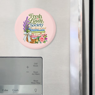 Cottagecore Wasmachine Lavendel Bloemstuk Linnen Magneet
