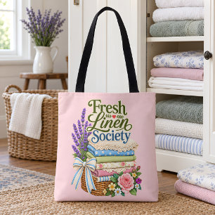 Cottagecore Wasmachine Lavendel Bloemstuk Linnen Tote Bag