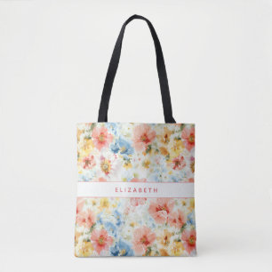 Cottagecore Watercolor Bloemennaam Cadeau Wilde Bl Tote Bag
