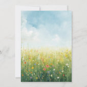 Cottagecore Watercolor Weide Bloem Bruiloft Kaart (Achterkant)