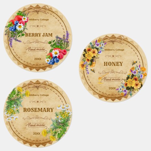 Cottagecore Waterproof Jar Labels (Groep)
