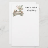 Cottagecore Waterverf Schrijftafel Notitieblok Briefpapier (Voorkant / Achterkant)