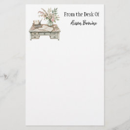 Cottagecore Waterverf Schrijftafel Notitieblok Briefpapier